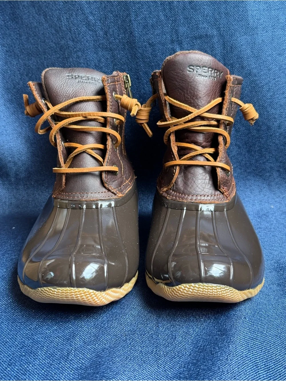 NWOT 2019 Sperry Saltwater Waterproof Rubber Leather Duck Boots Women's Size 9M